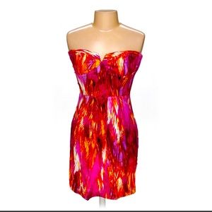BISOU BISOU vibrant Strapless cocktail/evening dress.  Sz 16
